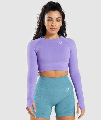 Gymshark Vital Seamless 2.0 Ženske Dugi Rukav Svijetlo Ljubičaste | HR 3531HAP